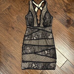 bebe Black Lace Mini Dress